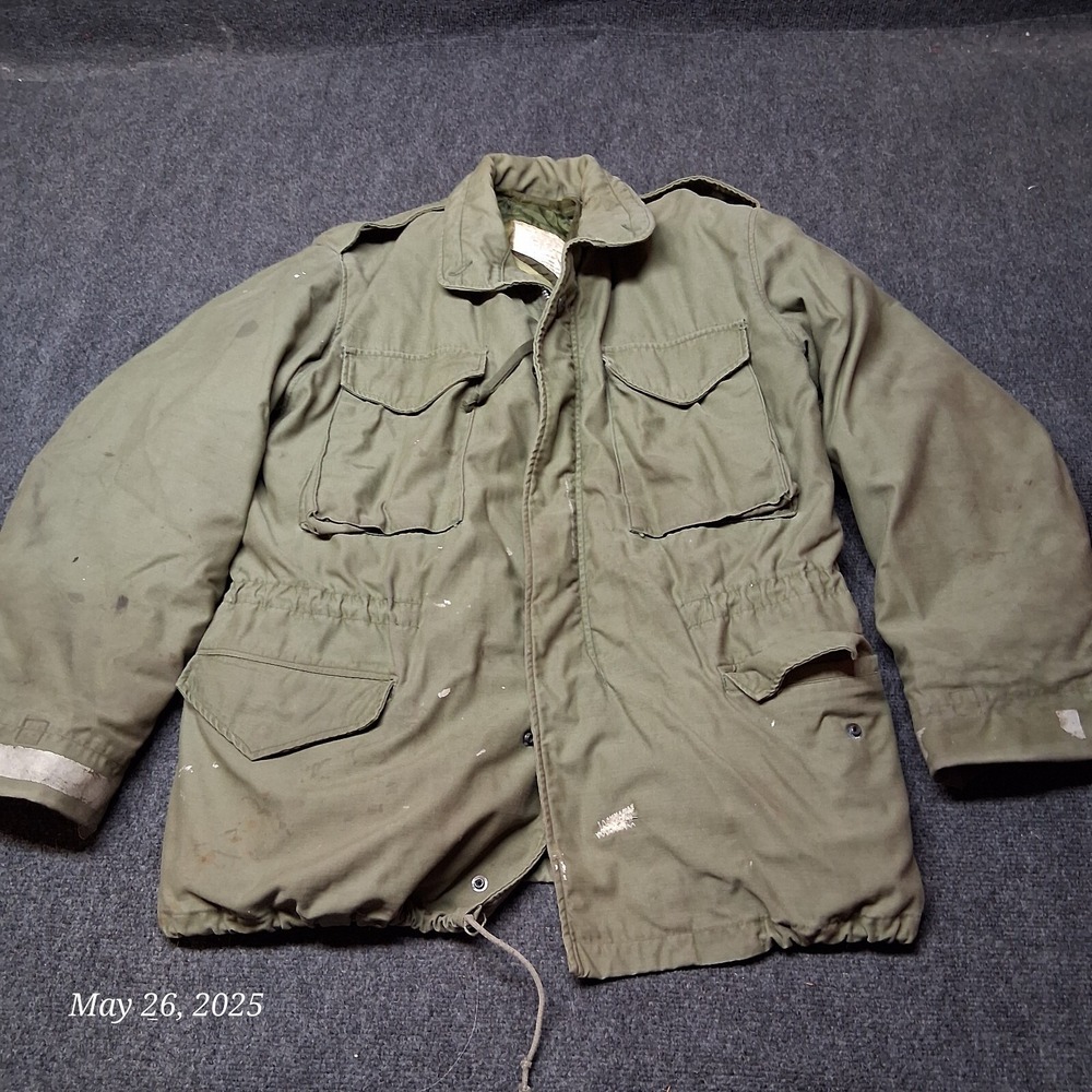 VTG M65‎ Field Coat US Army Jacket Medium  Distressed With Quilted Liner